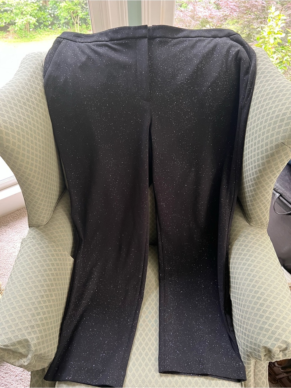 Black Sparkle Wide-Leg Pants from Talbot